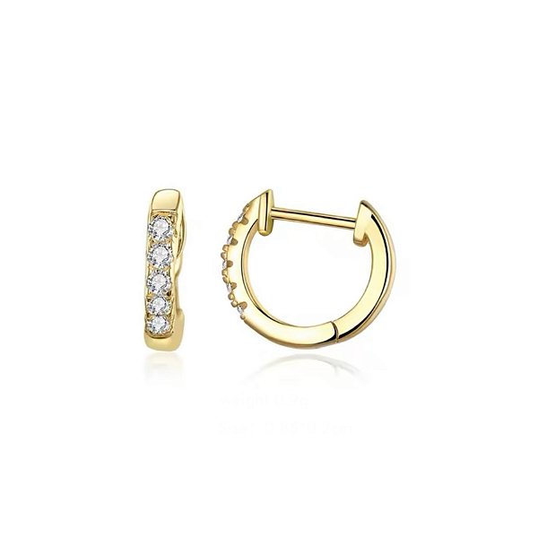Brinco argolinha 6mm banho de ouro 18k em prata legítima 925
