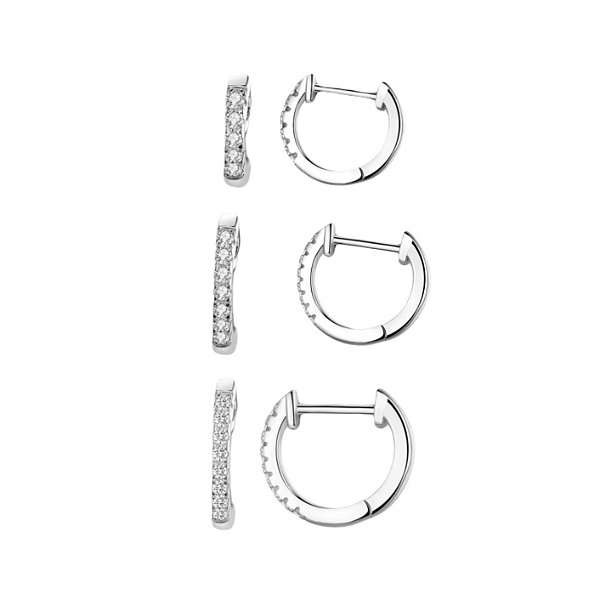 Trio de argolinhas 6mm/9mm/1cm em prata legítima 925