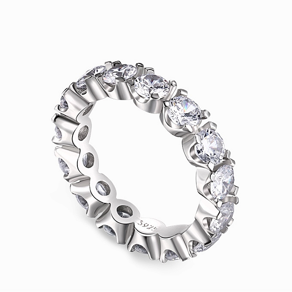 Anel Aparador Luxo 4mm Em Prata Legítima 925 Eternal Joias