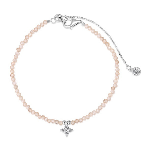 Pulseira Cristal Areia Em Prata 925 Legitima