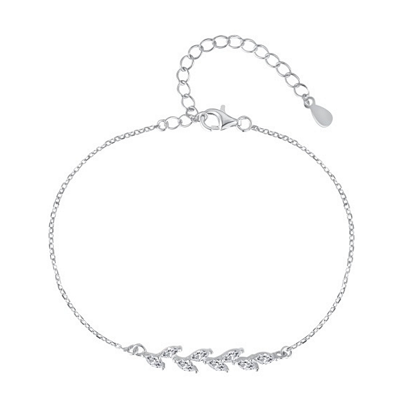 Pulseira Ramo com Zircônias Em Prata 925 Legitima
