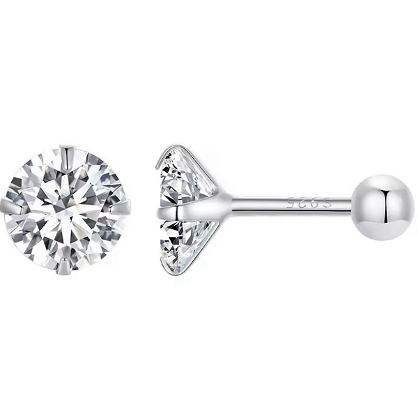 Piercing Tragus Flat Helix Labret 7mm em prata legítima 925