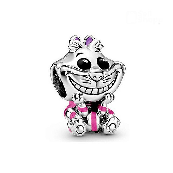 Berloque gato cheshire alice pais das maravilhas prata