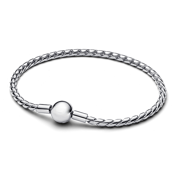 Bracelete maleável torcido fecho redondo prata legítima 925