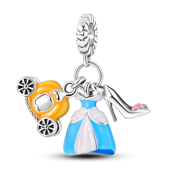 Berloque pendente magia da cinderela em prata eternal joias