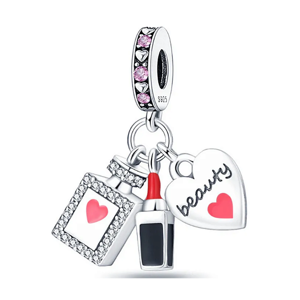 Berloque perfume batom beauty mulher prata eternal joias