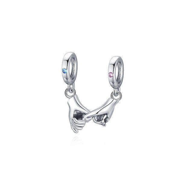 Berloque amigas amizade para sempre prata legitima 925