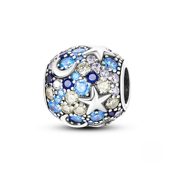 Berloque separador anoitecer céu estrelado prata