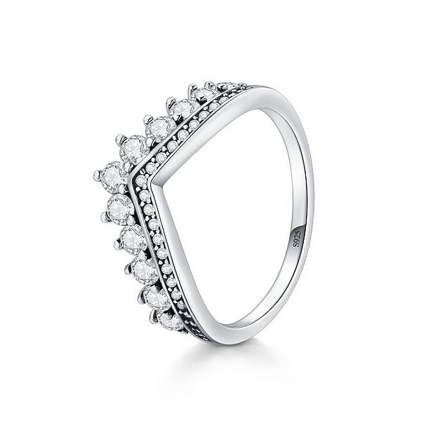 Anel Chevron Brilhante Prata 925 Original Eternal Joias