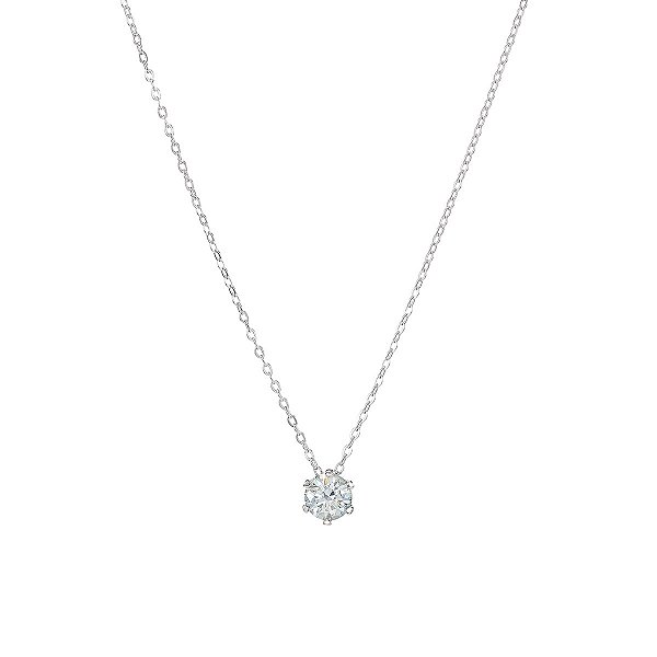 Colar Ponto De Luz Ciano Moissanite 6.5mm 1.0ct Prata 925