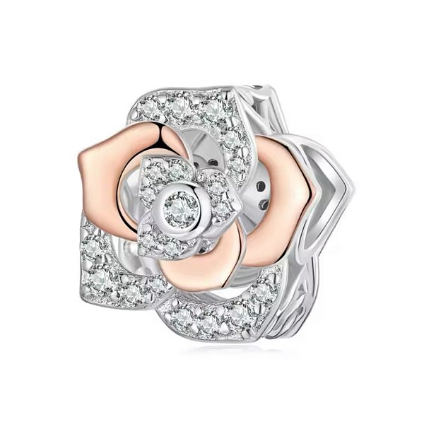 Berloque Rosa Ouro Rosé Gold Prata 925 Eternal Joias
