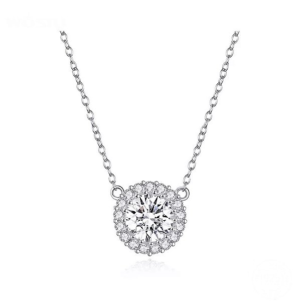 Colar Elegancia Classica Ponto De Luz Prata 925 legitima