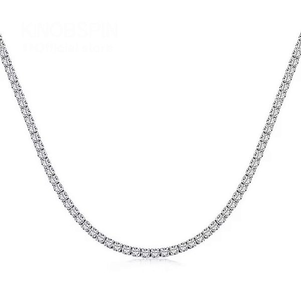 Colar riviera fecho gaveta moissanites 3mm 0.1ct prata 925