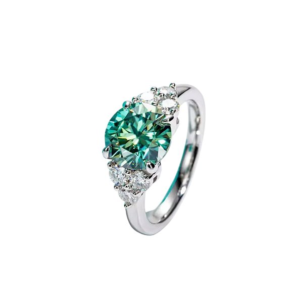 Anel solitario glamour ciano moissanite 9mm 3.0ct prata 925