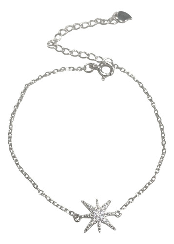Pulseira estrela cadente em prata legítima 925 cor: Prata