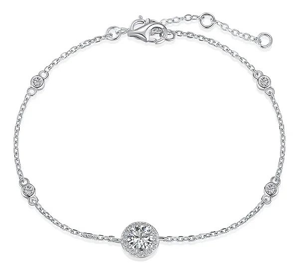 Pulseira Cravejada Ponto de Luz Em Prata 925 Eternal Joias
