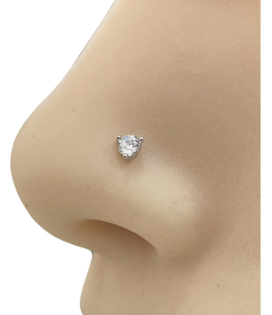 Piercing reto ponto de luz prata legítima 925 Eternal Joias