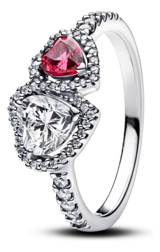 Anel Dois Corações Em Prata Legítima 925