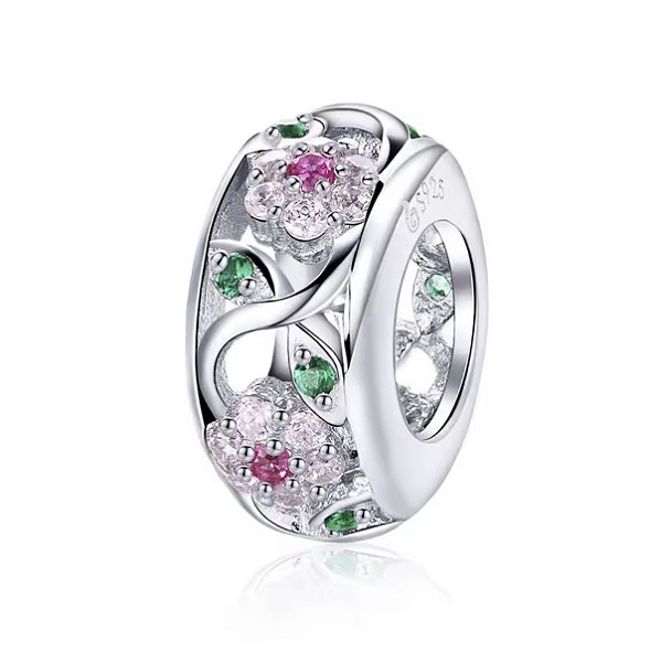 Separador Stopper Floral Prata 925 legitima Eternal joias