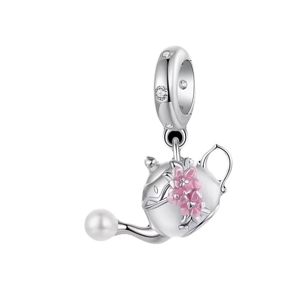 Berloque Bule de primavera prata legítima 925 Eternal Joias