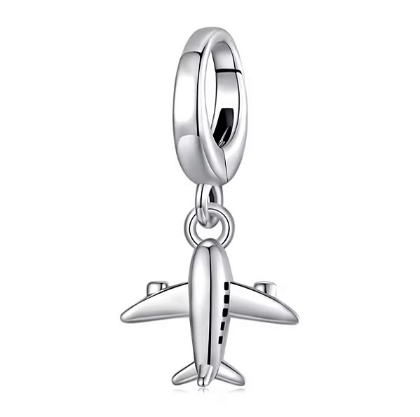 Berloque pendente aviao viagem Prata 925  Eternal joias