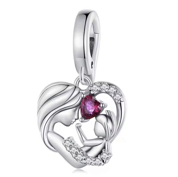 Berloque pendente mãe amorosa Prata 925 Eternal joias