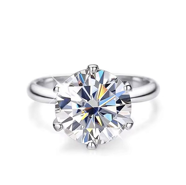 Anel solitário moissanite 11mm  5.0ct prata 925 Eternal