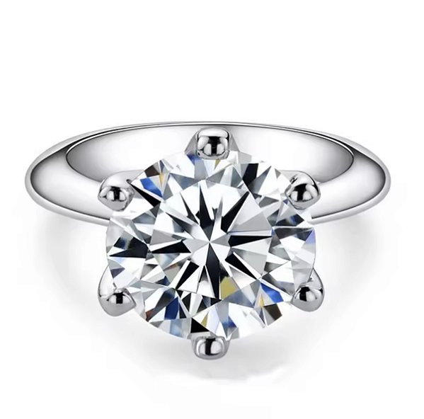 Anel solitário moissanite 9mm  3.0ct prata 925 Eternal