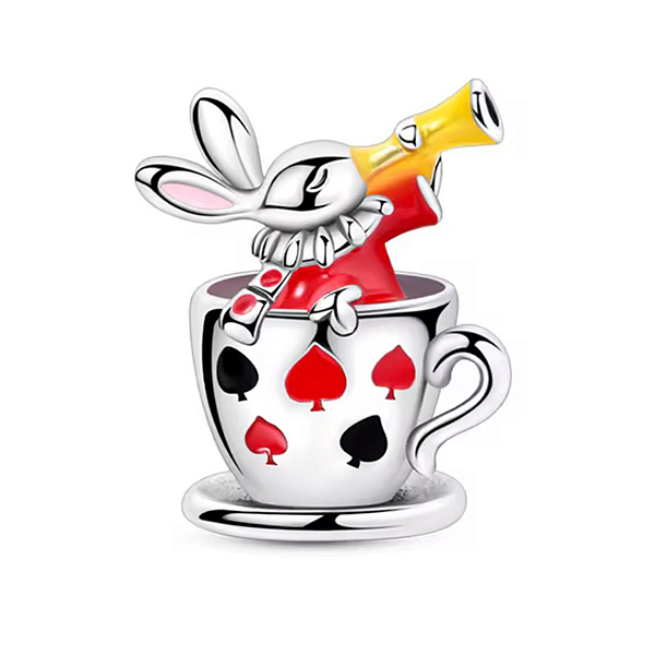 Berloque coelho alice no país das maravilhas eternal joias