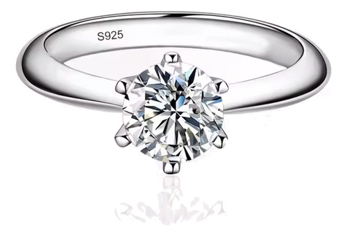 Anel Solitário Diamante Moissanite Garantia Gr 1ct Prata 925