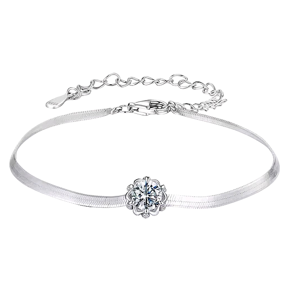 Pulseira fita laminada moissanite 5mm 0.5ct Eternal joias