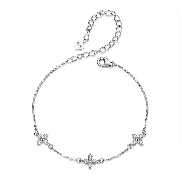 Pulseira trevos moissanite 2mm 0.03ct Eternal joias