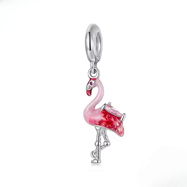 Berloque Flamingo Prata 925 Legitima Eternal Joias Original