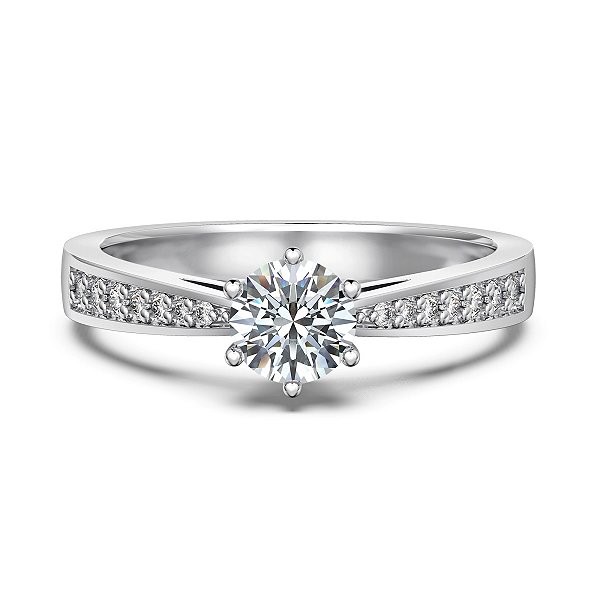 Anel Solitario noivado moissanite 0.5ct Prata Legítima 925