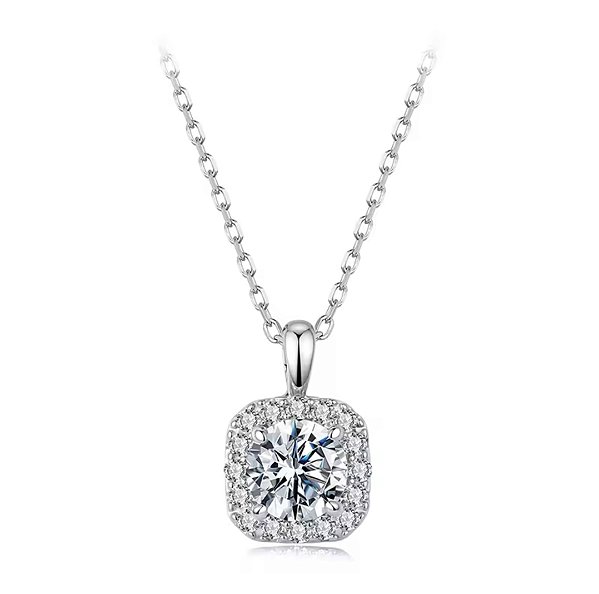 Colar classico moissanite 6,5mm 1.0ct prata 925 Eternal