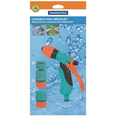 Conjunto para Irrigação Tramontina com Engates Rápidos e Hidropistola - 4 Peças