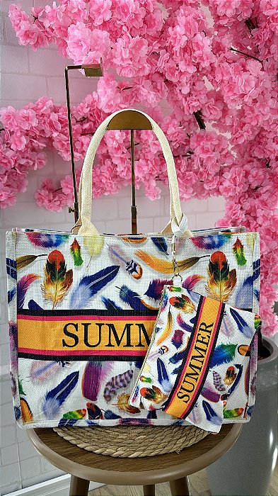 Bolsa summer c/ necesserie (penas)- 2545