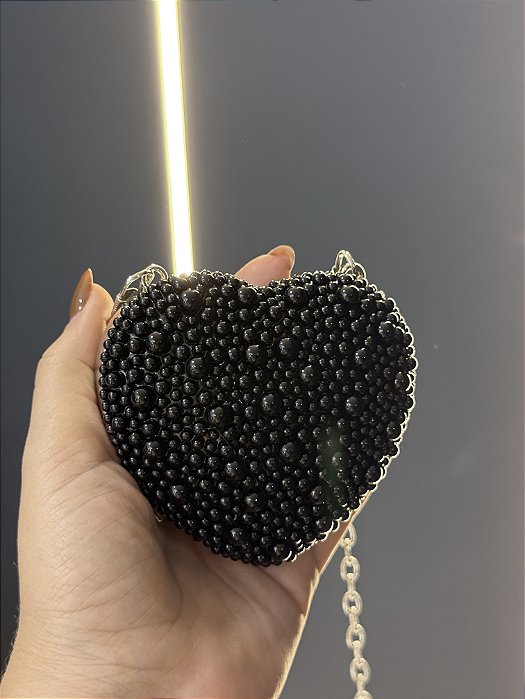 Mini Bag coração c/ pérolas - 7001