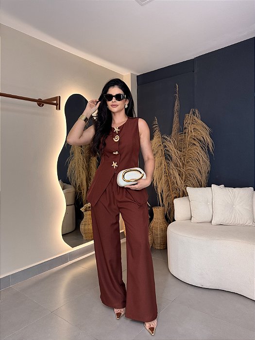 Conjunto colete c/ broches + calça - 189