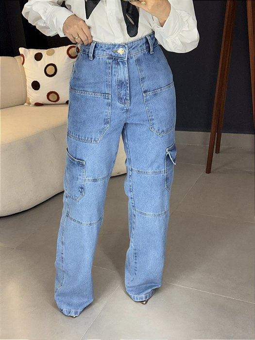Calça jeans wide leg - 025