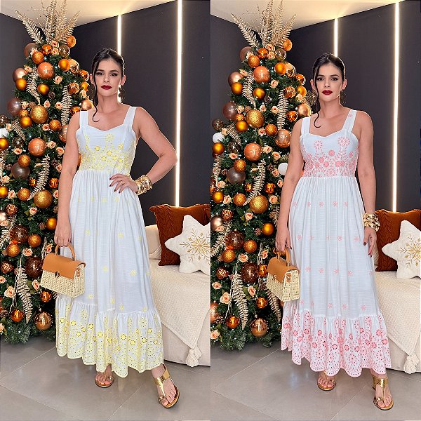 Vestido c/ bordado em cambraia - 157