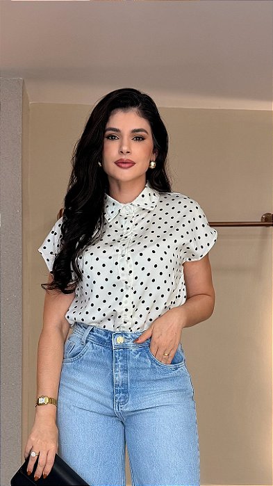 Blusa crepe seda em poá - 18
