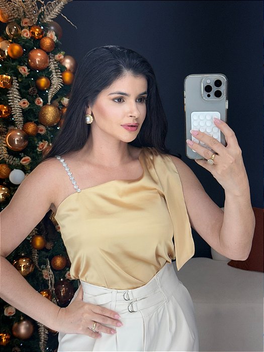 Blusa c/ alça em strass - 0019-3