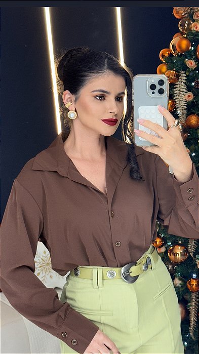 Camisa em crepe/seda - 061