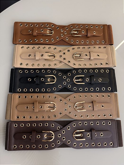 Cinto de elástico c/ duas fivelas - 18-83