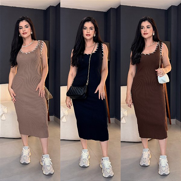 Vestido midi em linha - 1791