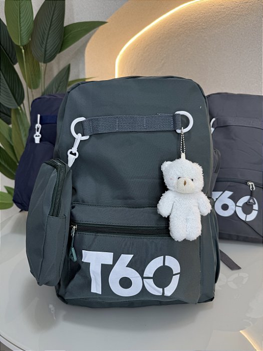 Mochila T60 c/ estojo + chaveiro urso - 822-7
