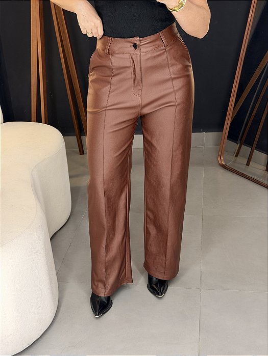 Calça resinada wid leg - 8008