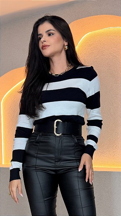 Casaco/sueter listrado em linha - 9081