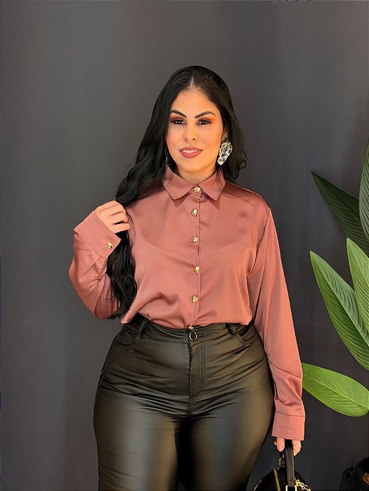 Blusa plus seda manga longa - 8058